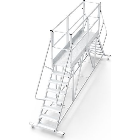 Piattaforma con ruote 10 gradini - Altezza massima di lavoro 4.00m - PTF2510-DA-PT