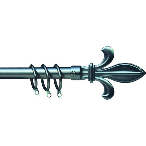 Kippen 1303SA Bastone per Tenda Estensibile da 120-200 cm. Modello Giglio Argento Satinato