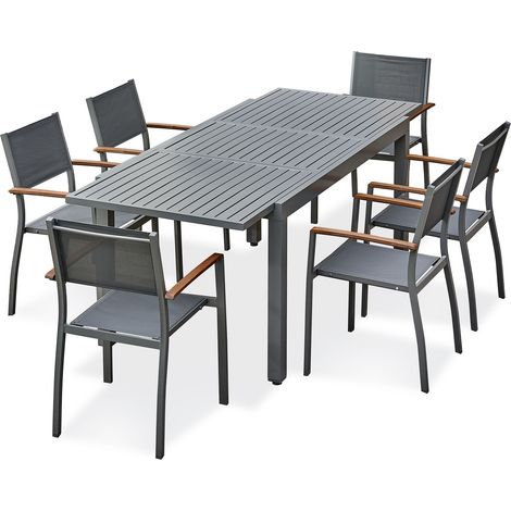 ORSINO - 6-Sitzer-Garten-Essgruppe - Anthrazitgrau - REMARQUABLE