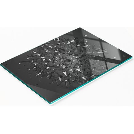 Tabla de cocina de vidrio templado duradera y elegante con diseño 3D de 80x52 cm. (1/5)