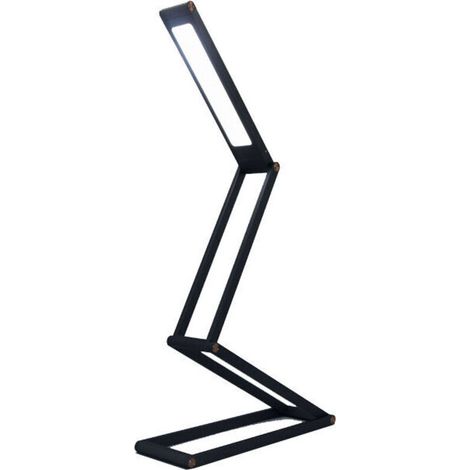 Lampe de bureau LED, lampe de chevet, lampe de table pliable, aluminium, sans fil, rechargeable par USB, câble USB (noir) (1/5)