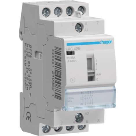 Hager contattore a comando modulare std+ 4na 230vac erc425 (1/3)