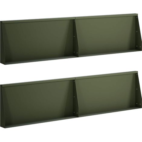 vidaXL Mur de soutènement 4 pc 80 x 12 x 50 cm Acier Vert olive (1/5)