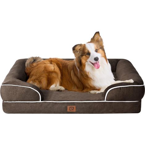 Hundebett orthopädisches Memoryfoam L 104 x B 69 x H 17 cm Braun (1/5)