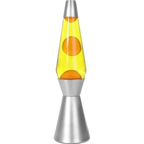 ITotal XL1786 Lampe à Lave 36 cm avec Base Argentée, Liquide Jaune et Cire Orange (1/2)