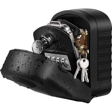 [New Generation] Large Safe Key Box with Code and Emergency Keys, Wall Mounted Key Box with Protective Cover for Home, School, Factory, Garage