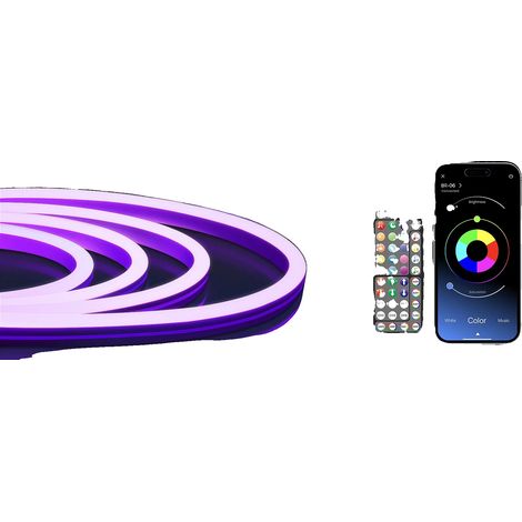 Lumières en corde néon LED, étanches, contrôle intelligent, 10m (1/2)