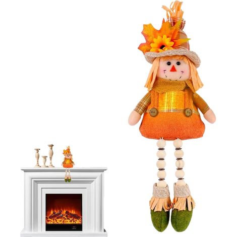 Épouvantail Décoratif d'automne,Décorative Automne 38 cm avec Lumière LED Décoration Saison Automne pour Maison Chambre Bibliothèque Salon Étagère Table Toilette Chambre Salon Table de (1/5)