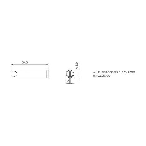Weller XT-E punta para soldador plateada 5,9 mm 35 mm