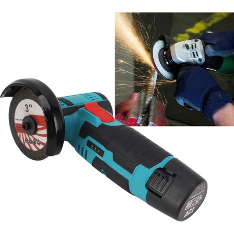 Amoladora angular inalámbrica de 3 pulgadas, amoladora eléctrica de 12 V, mini amoladora de corte de 1500 mAh para pulir ABS, enchufe europeo, 100–240 V. (1/5)