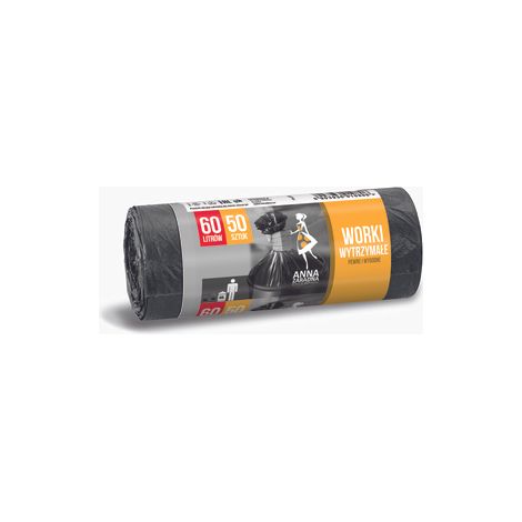 Anna Zaradna sacchi per la spazzatura resistenti 60l 50 pezzi neri hdpe