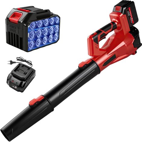 Aspirateur à Feuilles sans Fil 200km/h, 6 Vitesses Souffleur électrique sans Fil à 6 Vitesses,avec Batterie 1300 mAh et Chargeur, souffleur de Feuilles sans Fil pour Le Jardin,la terrasse,la Voiture (1/5)