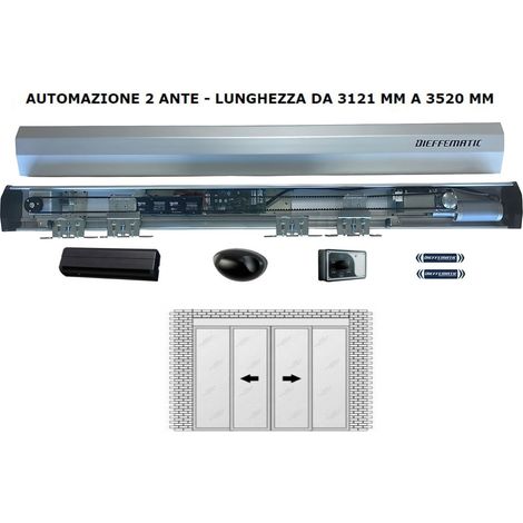 Automazione Porta Scorrevole 2 Ante 24v Fino A 3520 Mm Per Barche Dfm