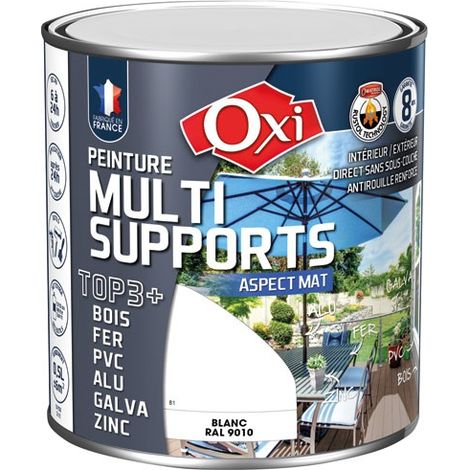 OXI - Peinture TOP 3 bois fer pvc mat 500ml blanc ral9010 (1/3)