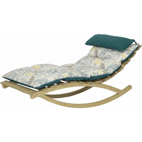 AMAZONAS Rocking Lounger Floral Schaukelliege inkl. Holzgestell und Kissen (1/5)