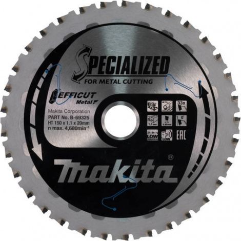 Makita B-69325 Efficut Lama per troncatrice 150x20 mm per metallo (1/7)