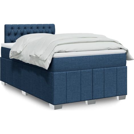 Boxspringbett mit Matratze Blau 120x190 cm Stoff (1/5)