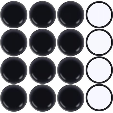Lot de 16 patins de déplacement ronds auto-adhésifs de 5,3 cm pour moquette, patins de déplacement pour moquette, patins de chaise auto-adhésifs robustes pour moquette (ronds, noirs) (1/5)