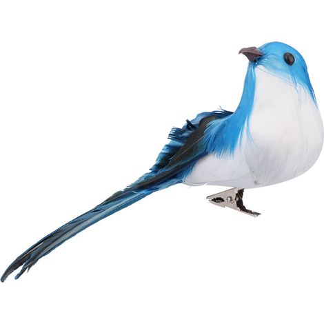 Juego de 12 adornos de pájaros de plumas de espuma multicolor L005 para bodas, jardines, proyectos de bricolaje y decoración de fiestas. (1/5)