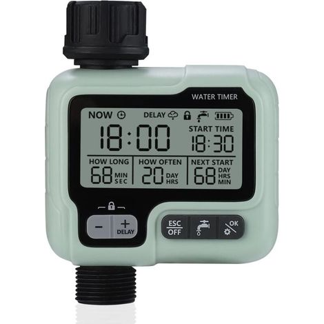 Programmateur Arrosage Automatique Minuteur Arrosage Goutte à Goutte, Imperméable et Utilisé à l'extérieur, Modes Multiples, Irrigation pour Jardin Ferme Pelouse Fleur (1/4)
