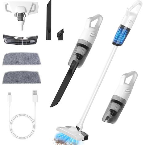 Aspirateur avec Fonction d'essuyage, Aspirateur Balai sans Fil Puissant, Aspirateur Eau et Poussière sans Fil pour Sols Durs, Idéal pour Sols Durs, Tapis et Poils d'animaux (1/5)