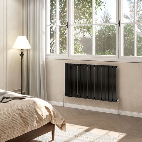 AVER-GROWTH Flat Panel Single Designer Radiator Central Heating Rads 600x1020mm Black (1/5)