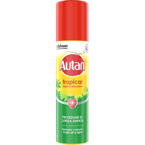 Autan Tropical Spray Antizanzare, Repellente Zanzare con Azione Protettiva Duratura, Fino a 8 Ore di protezione, Adatto ai Viaggi in Luoghi Tropicali, 1 Confezione da 100ml (1/5)
