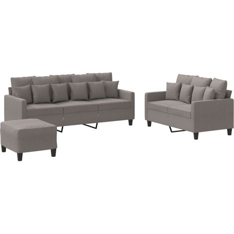 Maison Exclusive - Set di Divani 3 pz con Cuscini Tortora in Tessuto
