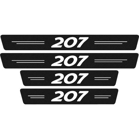 (4 autocollants blancs 207) Protections de seuil de porte pour Peugeot 207,308,206,407,307,3008,508,2008,107,5008 et 106 (accessoires inclus) (1/3)
