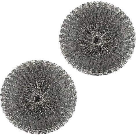 Set di 2 filtri anticalcare in acciaio inox - Riutilizzabili - Acciaio inox - Per bollitori - Rete anticalcare - Spugna in acciaio inox - Pulitore (1/5)