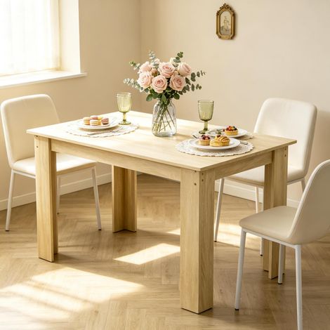 Tavolo da pranzo rettangolare 120 x 69 x 75 cm in pannello truciolare finitura rovere HAVRYA (1/5)