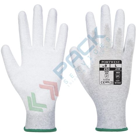 Guanto Vending Antistatico in PU Colore: Grigio Taglia S - Portwest (1/2)
