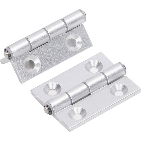 2 charnières en aluminium pliables à ouverture plate avec douille en résine épaisse pour portes et outils de menuiserie (1/5)