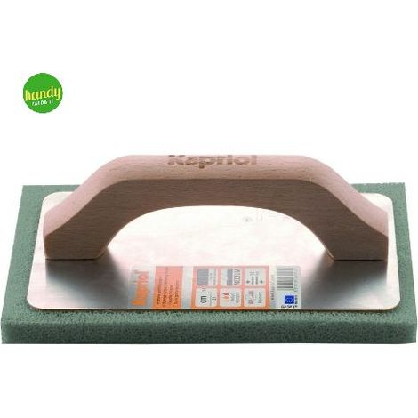 Frattone gommaspugna Kapriol manico ergonomico in legno base alluminio 7x40cm grigio