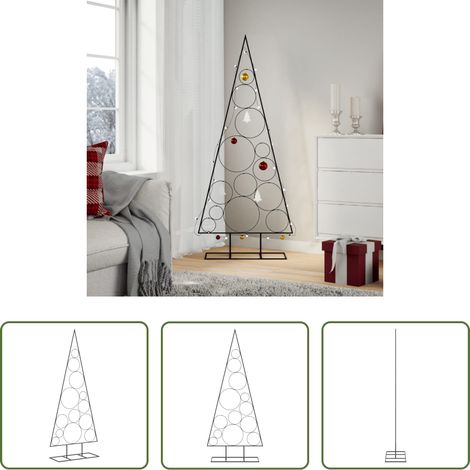Décoration de Noël - Arbre de Noël en métal pour décoration noir 150 cm (1/5)
