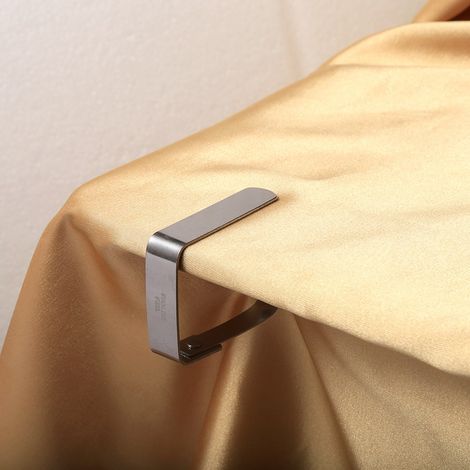 Pinceaux de fixation pour nappe de table en acier inoxydable, clips de maintien pour tissu de bureau, pinces argentées, lot de 4, design moderne (1/5)