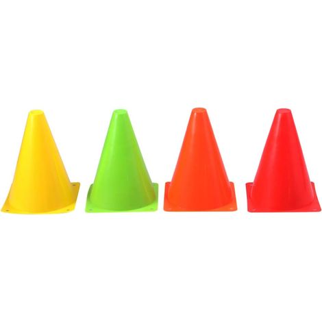 Cône De Signalisation - Plastique Polyéthylène - Pour Terrain Sportif Extérieur Et Marquage Routier - Hauteur 30 Cm - Lot De 12 (1/5)