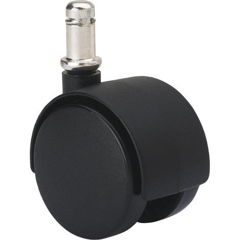 rueda giratora espiga lisa c/anilla m11x22 30dk50 poliamix negro