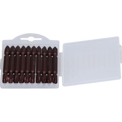 Lot de 10 embouts cruciformes magnétiques double face pour vis, tige hexagonale 1/4in, tête PH2. (1/5)