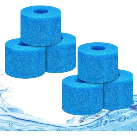 Éponge en Mousse de Rechange pour Filtre de Piscine Compatible, Filtre à Cartouche en éponge réutilisable et Lavable pour Spa Jacuzzi Spa (6 pièces) (1/5)