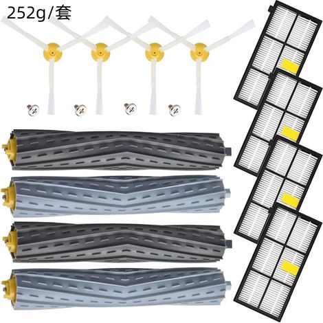 Kit de repuestos para aspiradoras robot iRobot Roomba serie 8/9, juego de 14 piezas (2 juegos de cepillos principales + 4 cepillos laterales + 4 filtros + tornillos) (1/5)