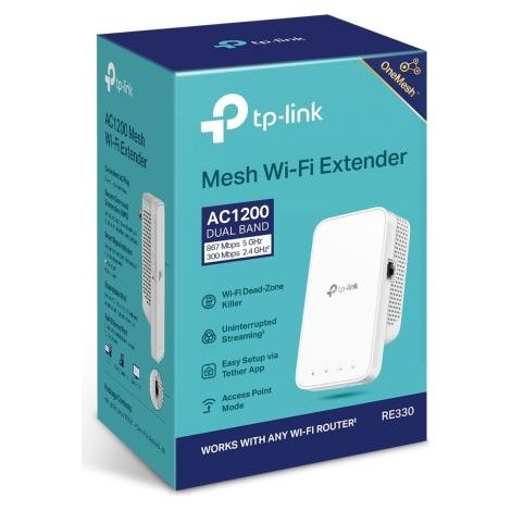 TP-Link RE330 ampliador de red Repetidor de red Blanco 10, 100 Mbit/s