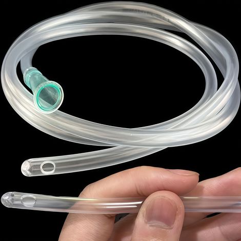 6 pièces de tubes à tête verte de 39,37 pouces, tuyau souple transparent compatible avec différentes seringues pour le transfert de liquides et l'arrosage (1/4)
