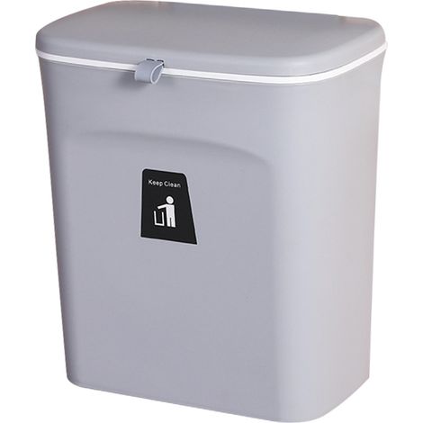 Bac à compost de cuisine de 2,4 gallons, pouvant être placé sur le comptoir ou sous l'évier, petite poubelle suspendue avec couvercle. (1/5)