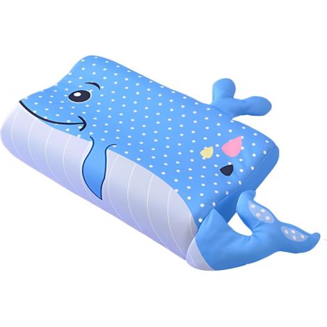 Oreiller, Coussin Memoire de Forme pour Enfant, Oreiller Enfant Ergonomique, 45 27 6 cm Ergonomic Soft Cushion avec Taie d'oreiller, pour Un Sommeil Réparateur, Baleine Bleue (1/5)