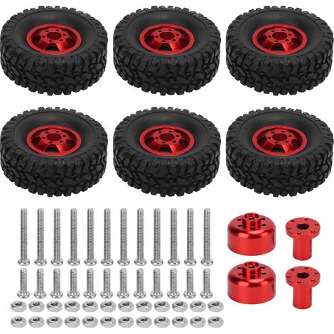 Pneus en caoutchouc RC avec jantes en alliage d'aluminium pour modèles de voiture WPL C14, C24, C34, C44, B14, B24, B16, B36 4x4 (1/5)