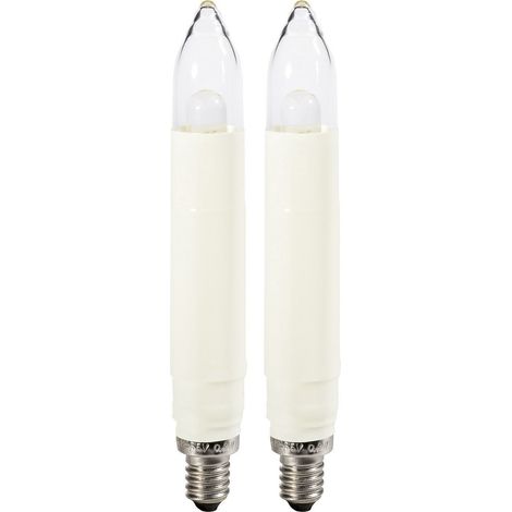 Konstsmide LED Birne Schaftkerze warmweiß 2er Blister Lichterketten (1/4)