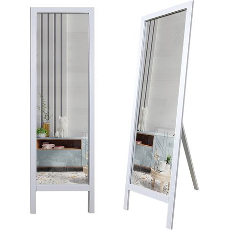Specchio Crea, Forma Rettangolare, Tipologia a Terra, Colore Struttura Trasparente, 45x145h cm Bianco