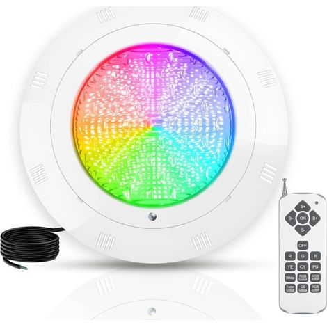 Lampe de piscine LED PAR56 36W étanche IP68 – 12 modes RGB – 468 LED – Angle 120° – Télécommande incluse – Résistance à la corrosion