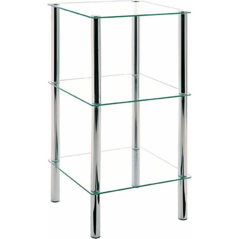 Étagère 3 Niveaux Carrée "Eliot" 77cm Transparent
